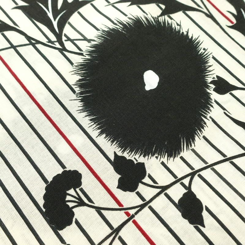 新品 浴衣 帯 2点セット 女性用 綿 平織 古典柄 浴衣 半幅帯 未使用品　アザミ 細縞 ストライプ_画像7