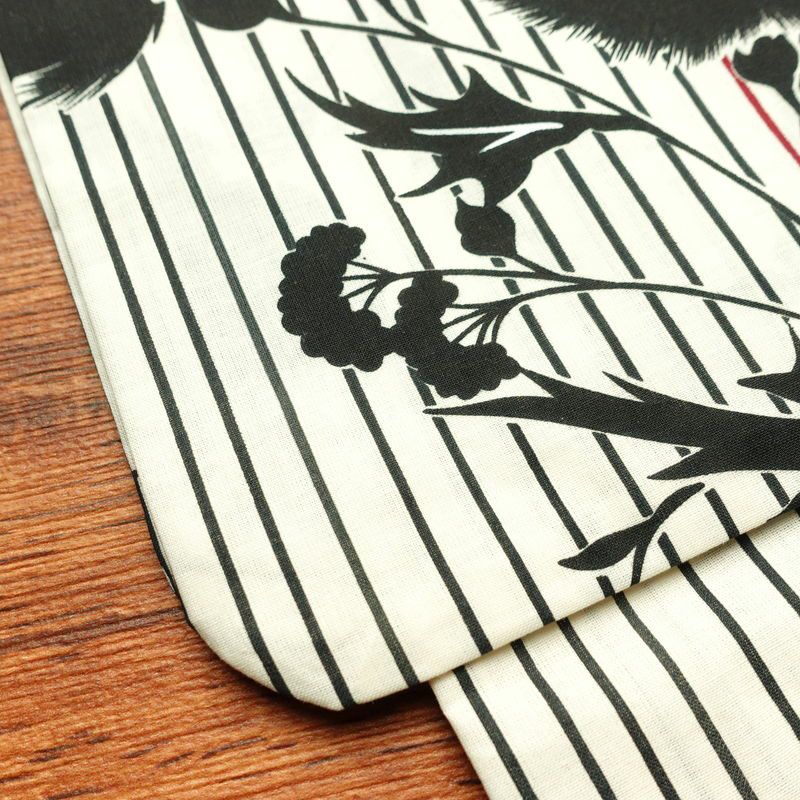 新品 浴衣 帯 2点セット 女性用 綿 平織 古典柄 浴衣 半幅帯 未使用品　アザミ 細縞 ストライプ_画像9