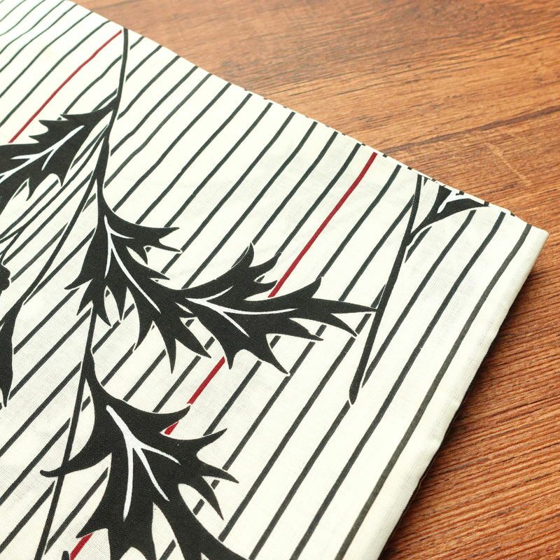 新品 浴衣 帯 2点セット 女性用 綿 平織 古典柄 浴衣 半幅帯 未使用品　アザミ 細縞 ストライプ_画像10