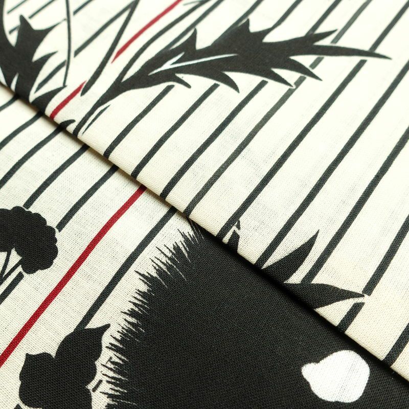 新品 浴衣 帯 2点セット 女性用 綿 平織 古典柄 浴衣 半幅帯 未使用品　アザミ 細縞 ストライプ_画像12