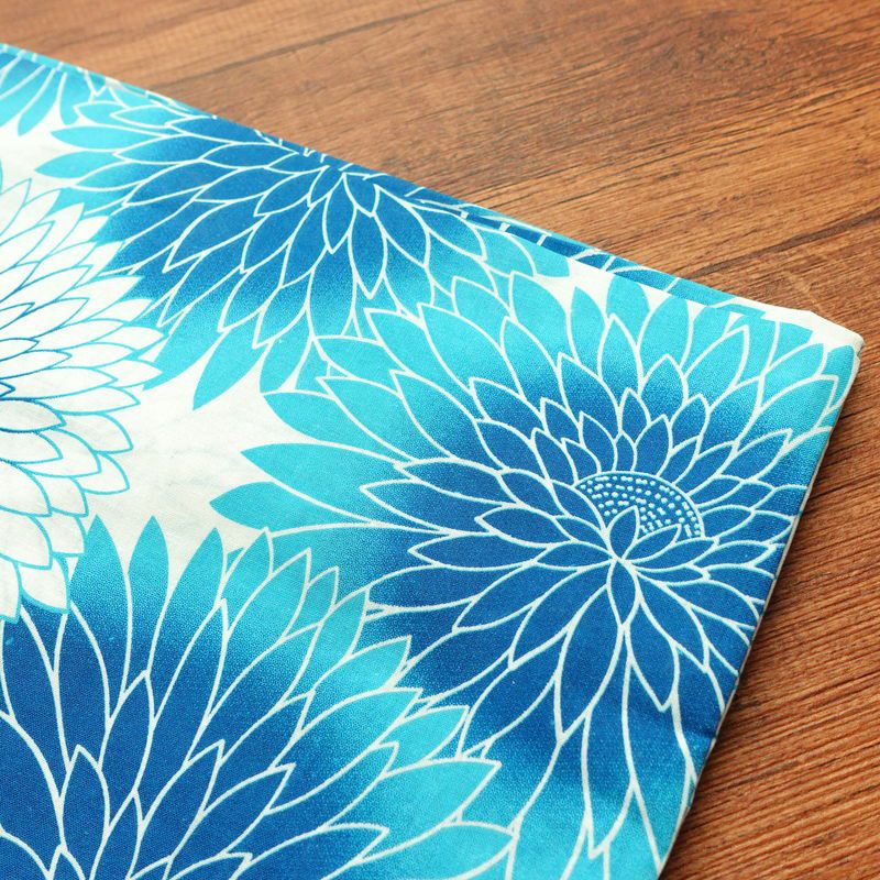 新品 浴衣 帯 2点セット 女性用 綿 平織 古典柄 浴衣 半幅帯 未使用品 菊 ブルー 菊づくし_画像10