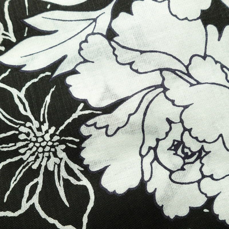 新品 浴衣 帯 2点セット 女性用 綿 平織 古典柄 浴衣 半幅帯 未使用品 芍薬 しっとり 黒_画像6