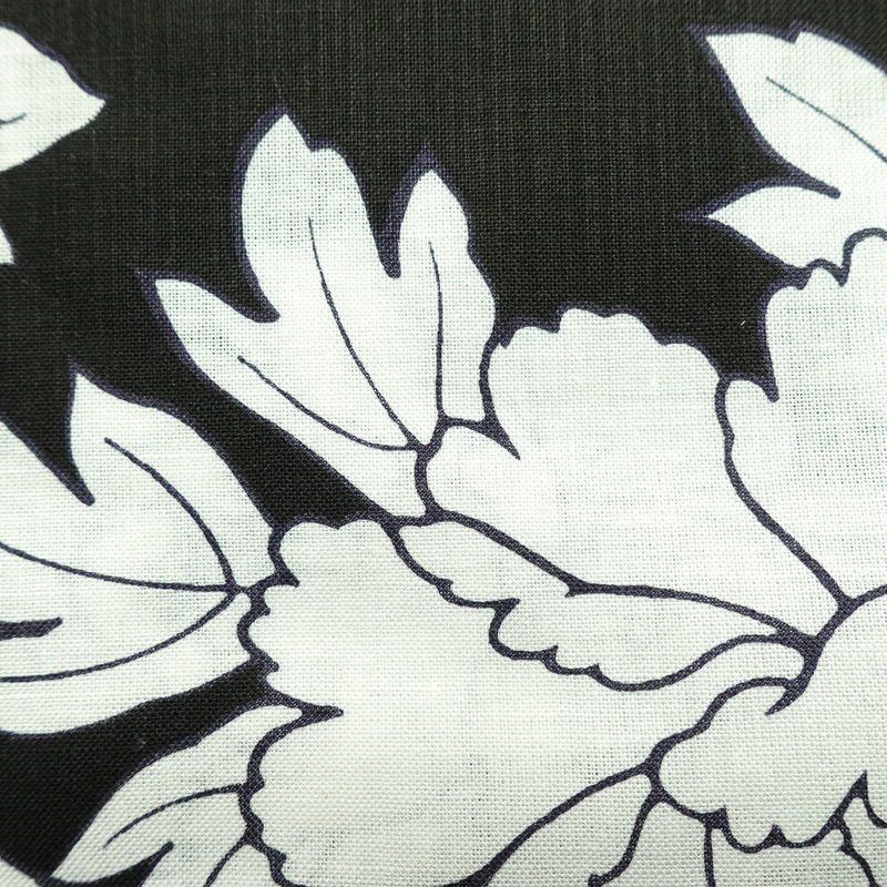 新品 浴衣 帯 2点セット 女性用 綿 平織 古典柄 浴衣 半幅帯 未使用品 芍薬 しっとり 黒_画像7