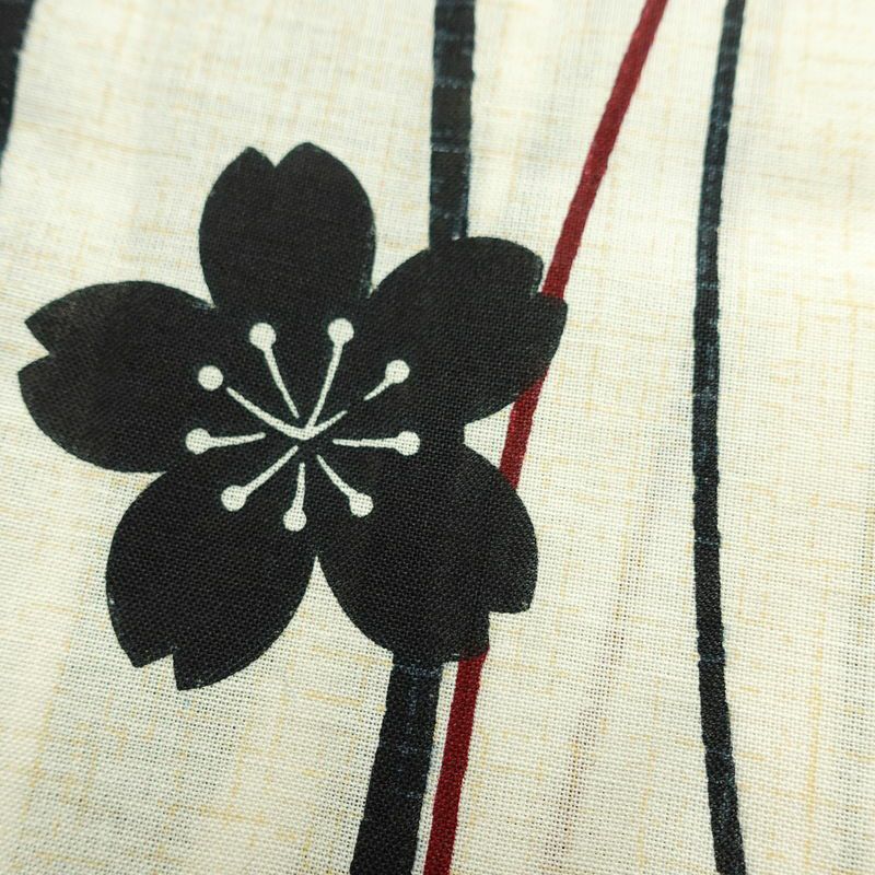 新品 浴衣 帯 2点セット 女性用 綿 平織 古典柄 浴衣 半幅帯 未使用品 よろけ 椿 桜_画像6
