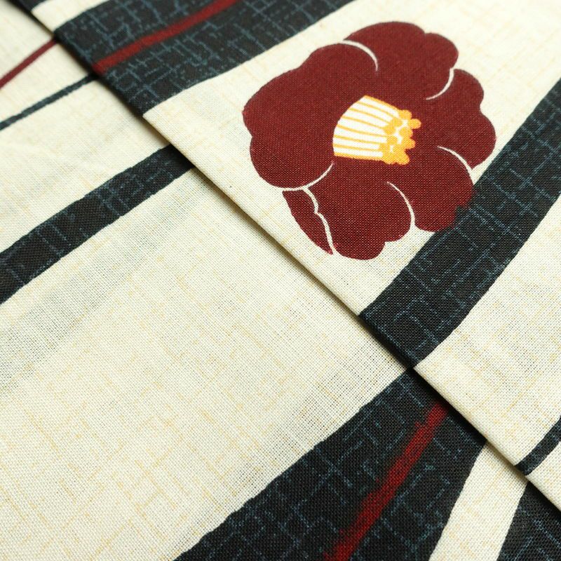 新品 浴衣 帯 2点セット 女性用 綿 平織 古典柄 浴衣 半幅帯 未使用品 よろけ 椿 桜_画像13