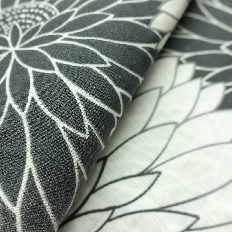 新品 浴衣 帯 2点セット 女性用 綿 平織 古典柄 浴衣 半幅帯 未使用品 菊 黒 グレー_画像11