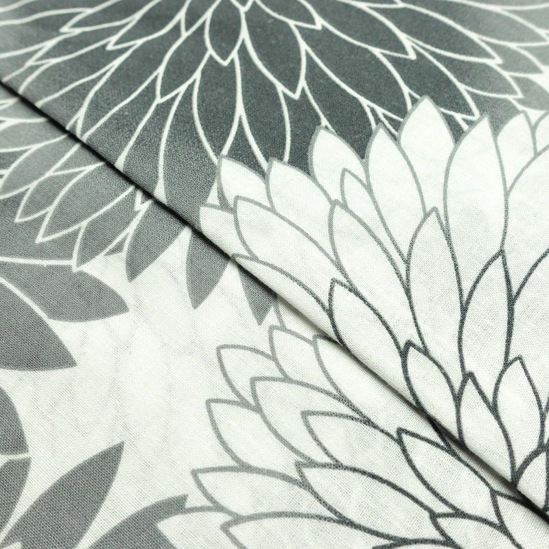 新品 浴衣 帯 2点セット 女性用 綿 平織 古典柄 浴衣 半幅帯 未使用品 菊 黒 グレー_画像13