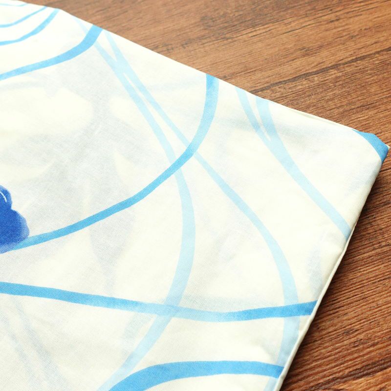 新品 浴衣 帯 2点セット 女性用 綿 平織 古典柄 浴衣 半幅帯 未使用品 金魚 青_画像10