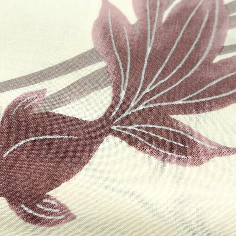 新品 浴衣 帯 2点セット 女性用 綿 平織 古典柄 浴衣 半幅帯 未使用品 金魚 くすみピンク_画像5