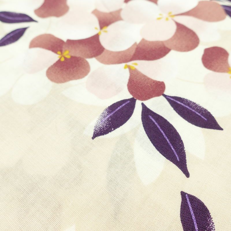 新品 浴衣 女性用 綿 平織 古典柄 浴衣 未使用品 花柄 ベージュ_4