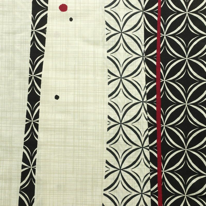 [訳あり]新品 浴衣 帯 2点セット 女性用 綿 平織 古典柄 浴衣 半幅帯 未使用品 七宝縞 黒_画像3