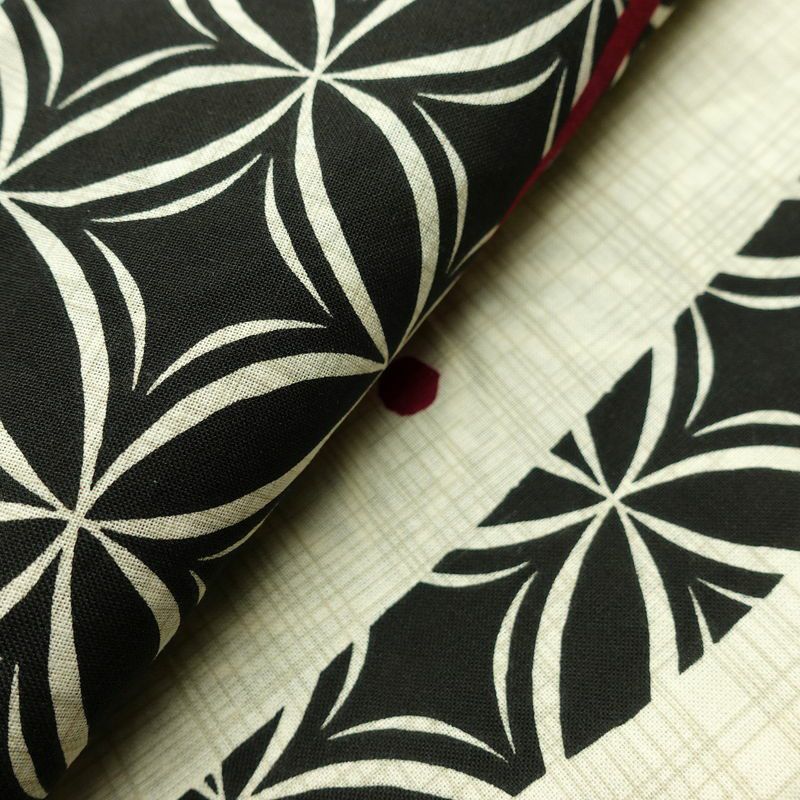 [訳あり]新品 浴衣 帯 2点セット 女性用 綿 平織 古典柄 浴衣 半幅帯 未使用品 七宝縞 黒_画像10