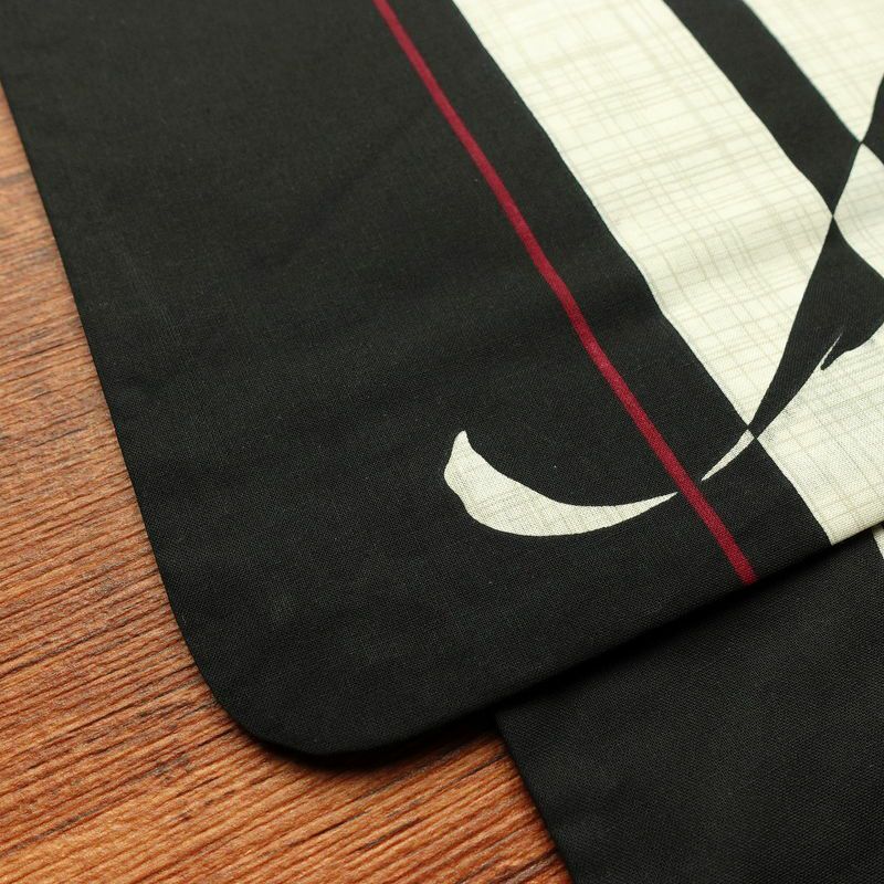 [訳あり]新品 浴衣 帯 2点セット 女性用 綿 平織 古典柄 浴衣 半幅帯 未使用品 黒縞百合_画像8