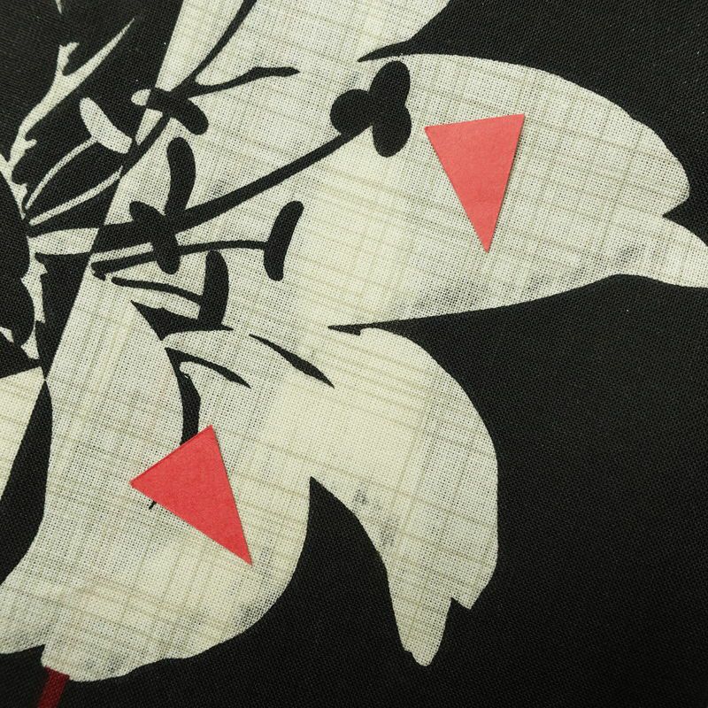 [訳あり]新品 浴衣 帯 2点セット 女性用 綿 平織 古典柄 浴衣 半幅帯 未使用品 黒縞百合_画像15