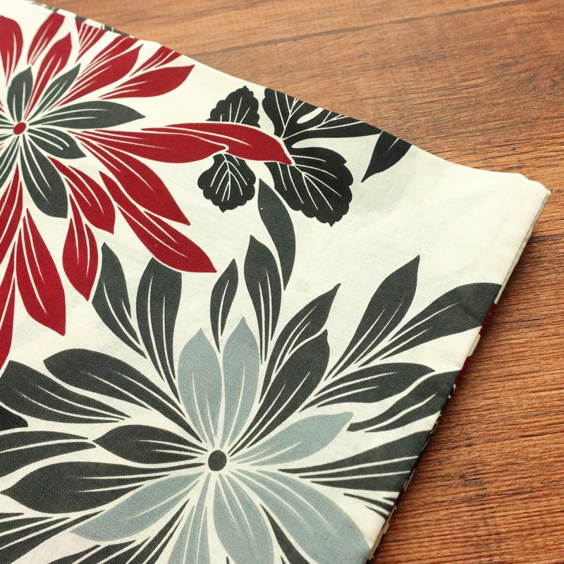 [訳あり]新品 浴衣 帯 2点セット 女性用 綿 平織 古典柄 浴衣 半幅帯 未使用品 菊 赤_画像9