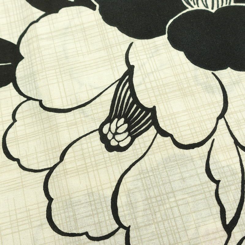 [訳あり]新品 浴衣 帯 2点セット 女性用 綿 平織 古典柄 浴衣 半幅帯 未使用品 花柄 黒 生成り_画像5