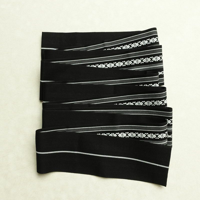 新品 綿角帯 献上柄 男帯 かくおび 手結び 袴下 浴衣 帯 メンズ 未使用品 黒_画像6