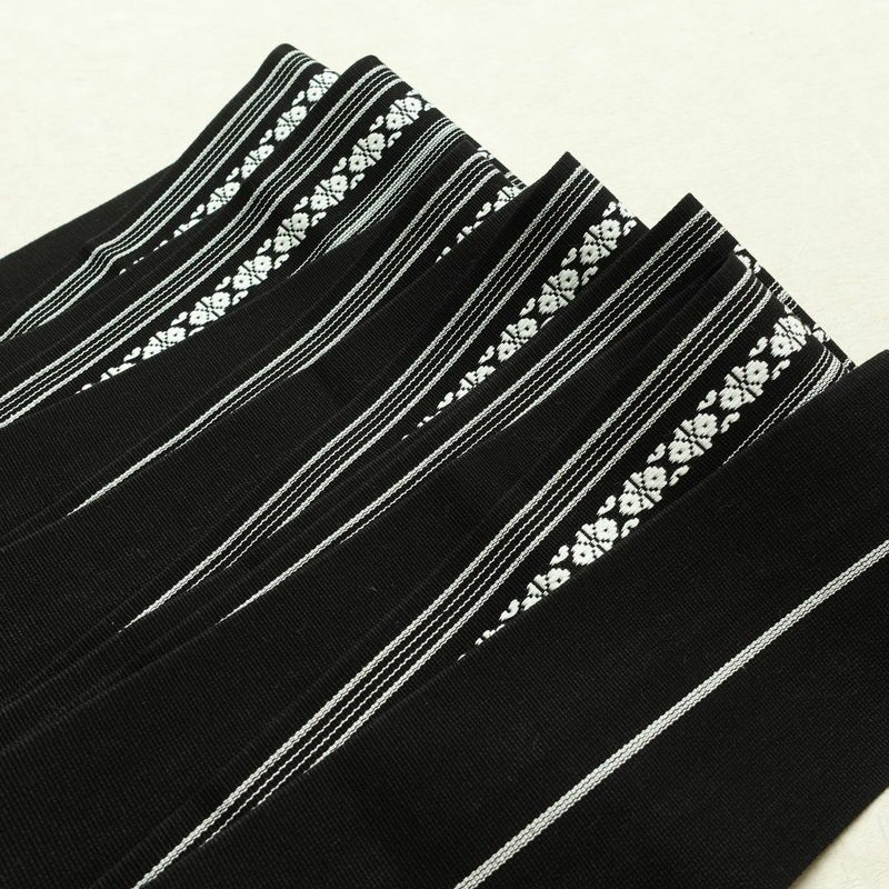 新品 綿角帯 献上柄 男帯 かくおび 手結び 袴下 浴衣 帯 メンズ 未使用品 黒_画像7