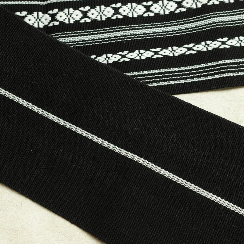 新品 綿角帯 献上柄 男帯 かくおび 手結び 袴下 浴衣 帯 メンズ 未使用品 黒_画像8