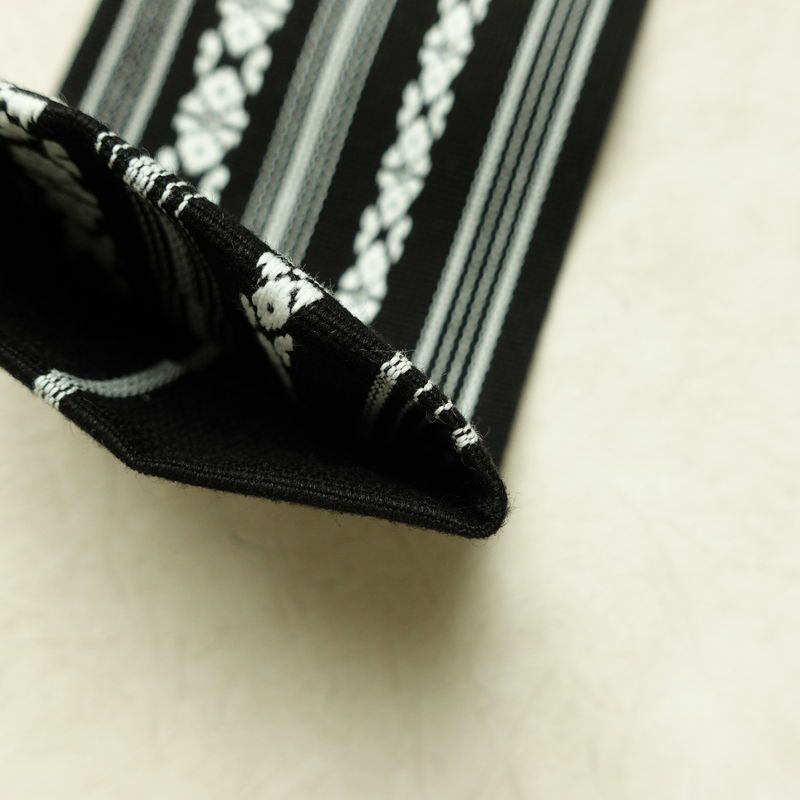 新品 綿角帯 献上柄 男帯 かくおび 手結び 袴下 浴衣 帯 メンズ 未使用品 黒_画像9