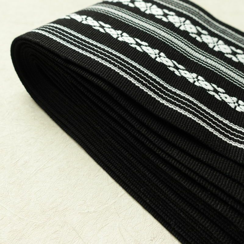 新品 綿角帯 献上柄 男帯 かくおび 手結び 袴下 浴衣 帯 メンズ 未使用品 黒_画像12