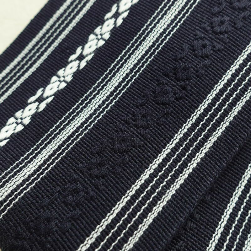 新品 綿角帯 献上柄 男帯 かくおび 手結び 袴下 浴衣 帯 メンズ 未使用品 紺_画像3