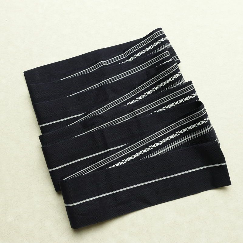 新品 綿角帯 献上柄 男帯 かくおび 手結び 袴下 浴衣 帯 メンズ 未使用品 紺_画像8