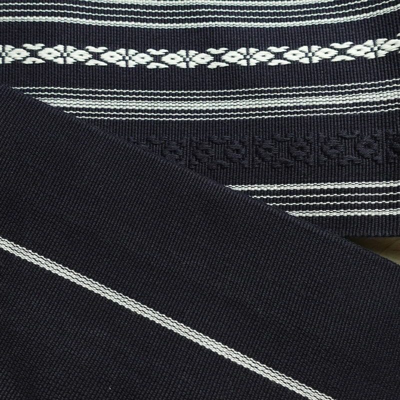 新品 綿角帯 献上柄 男帯 かくおび 手結び 袴下 浴衣 帯 メンズ 未使用品 紺_画像9