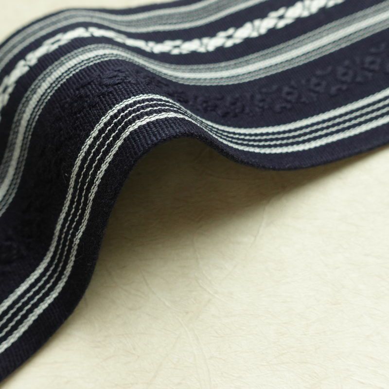 新品 綿角帯 献上柄 男帯 かくおび 手結び 袴下 浴衣 帯 メンズ 未使用品 紺_画像11