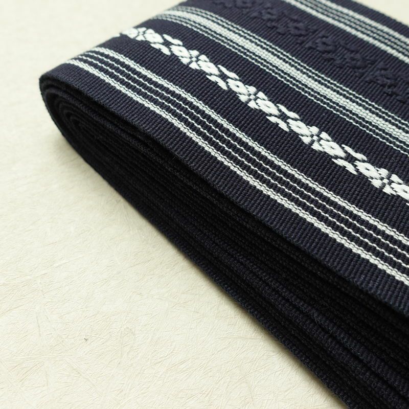 新品 綿角帯 献上柄 男帯 かくおび 手結び 袴下 浴衣 帯 メンズ 未使用品 紺_画像14