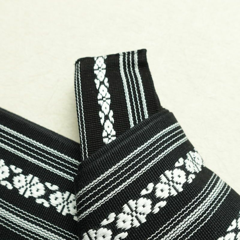 新品 男性用 帯 ワンタッチ角帯 献上柄 角帯 ワンタッチ 浴衣 袴下 かくおび 未使用品 黒_画像5