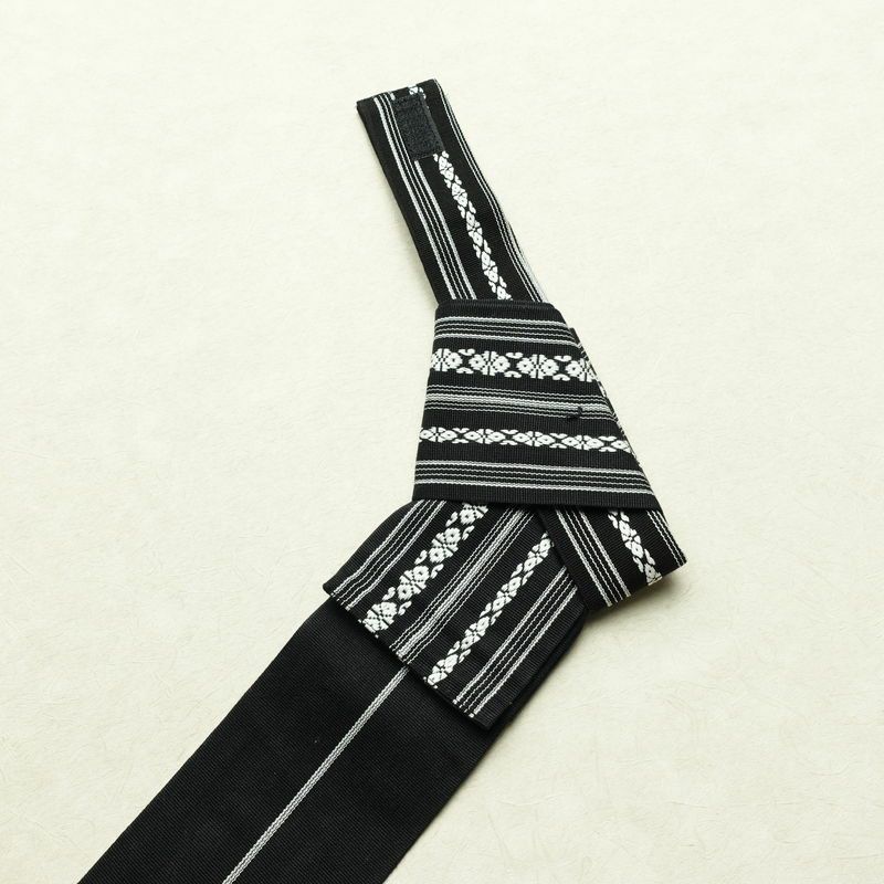 新品 男性用 帯 ワンタッチ角帯 献上柄 角帯 ワンタッチ 浴衣 袴下 かくおび 未使用品 黒_画像6