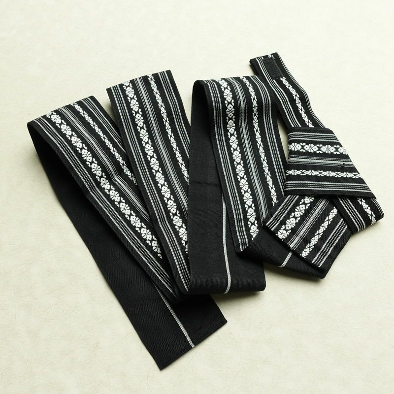 新品 男性用 帯 ワンタッチ角帯 献上柄 角帯 ワンタッチ 浴衣 袴下 かくおび 未使用品 黒_画像9