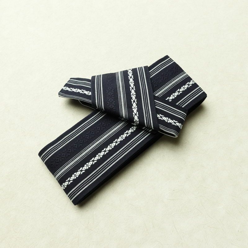 新品 男性用 帯 ワンタッチ角帯 献上柄 角帯 ワンタッチ 浴衣 袴下 かくおび 未使用品 紺_画像2