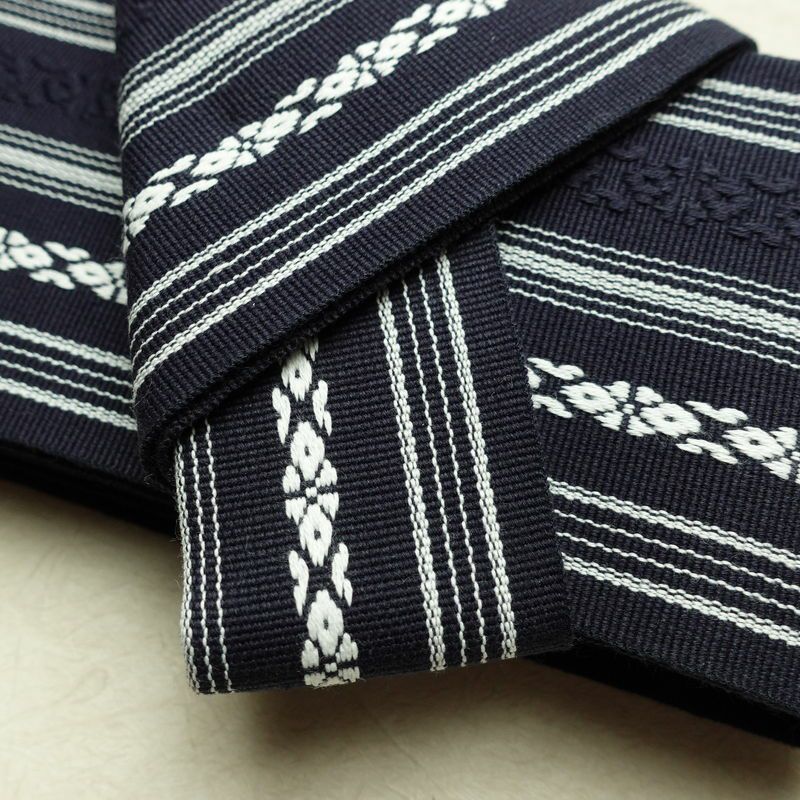 新品 男性用 帯 ワンタッチ角帯 献上柄 角帯 ワンタッチ 浴衣 袴下 かくおび 未使用品 紺_画像7