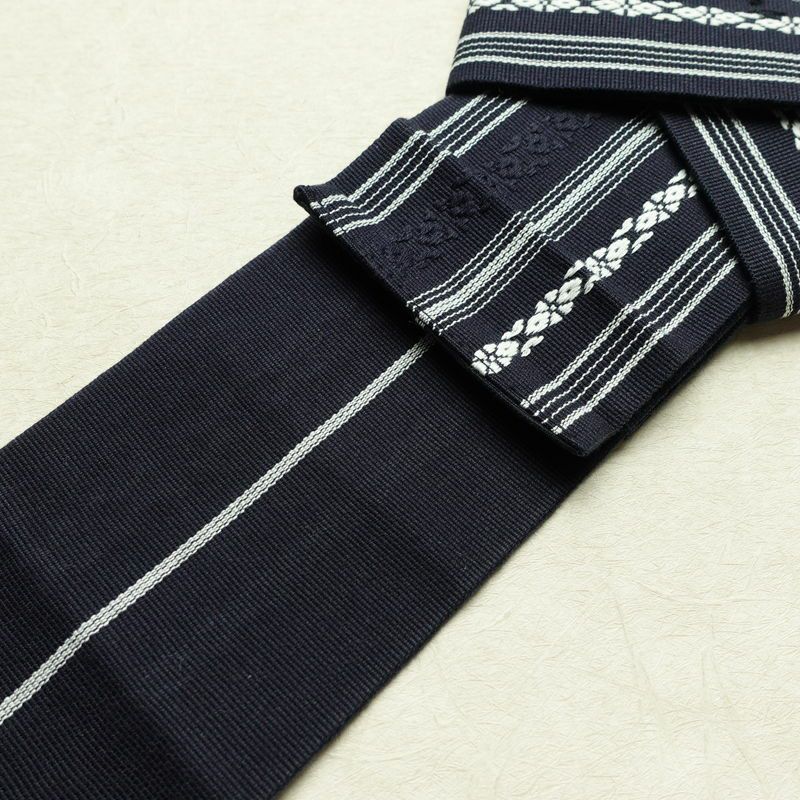 新品 男性用 帯 ワンタッチ角帯 献上柄 角帯 ワンタッチ 浴衣 袴下 かくおび 未使用品 紺_画像11