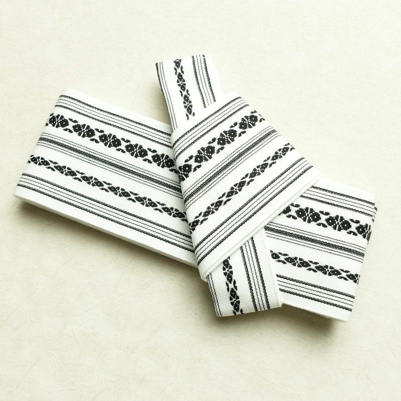 新品 男性用 帯 ワンタッチ角帯 献上柄 角帯 ワンタッチ 浴衣 袴下 かくおび 未使用品 白_画像1