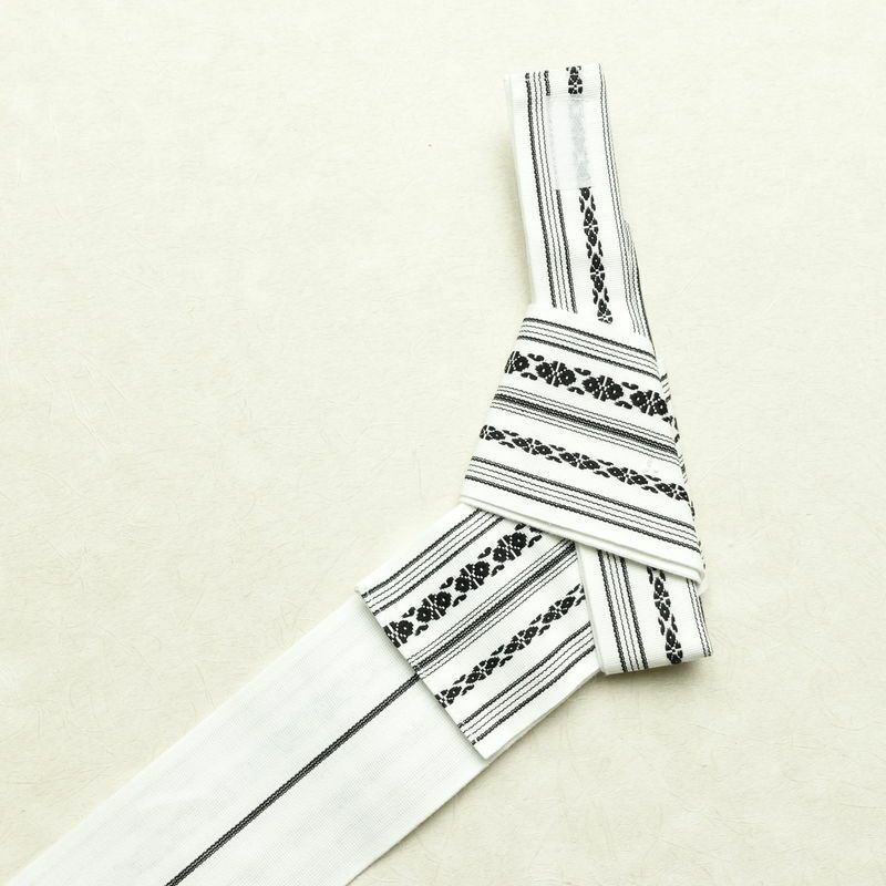 新品 男性用 帯 ワンタッチ角帯 献上柄 角帯 ワンタッチ 浴衣 袴下 かくおび 未使用品 白_画像6