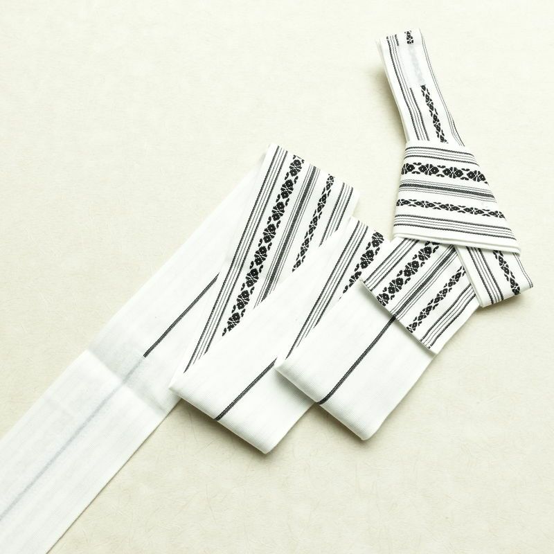 新品 男性用 帯 ワンタッチ角帯 献上柄 角帯 ワンタッチ 浴衣 袴下 かくおび 未使用品 白_画像11