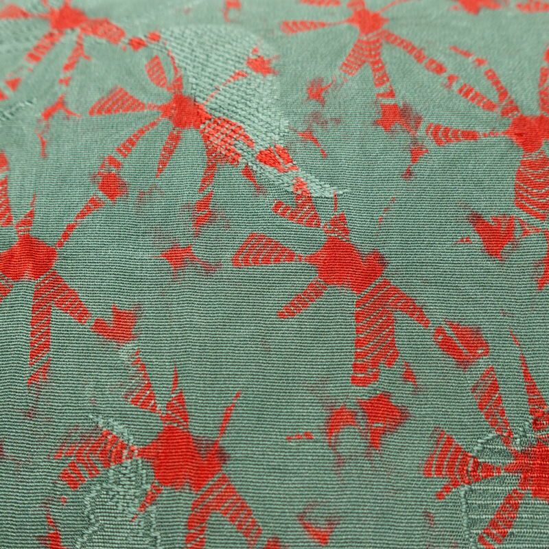 名古屋帯 全通柄 良品 正絹 古典柄 通し仕立て なごや帯 リサイクル帯 帯 緑・うぐいす色_画像6