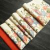 名古屋帯 全通柄 良品 ふくれ織 正絹 花柄 通し仕立て なごや帯 リサイクル帯 帯 クリーム_画像20