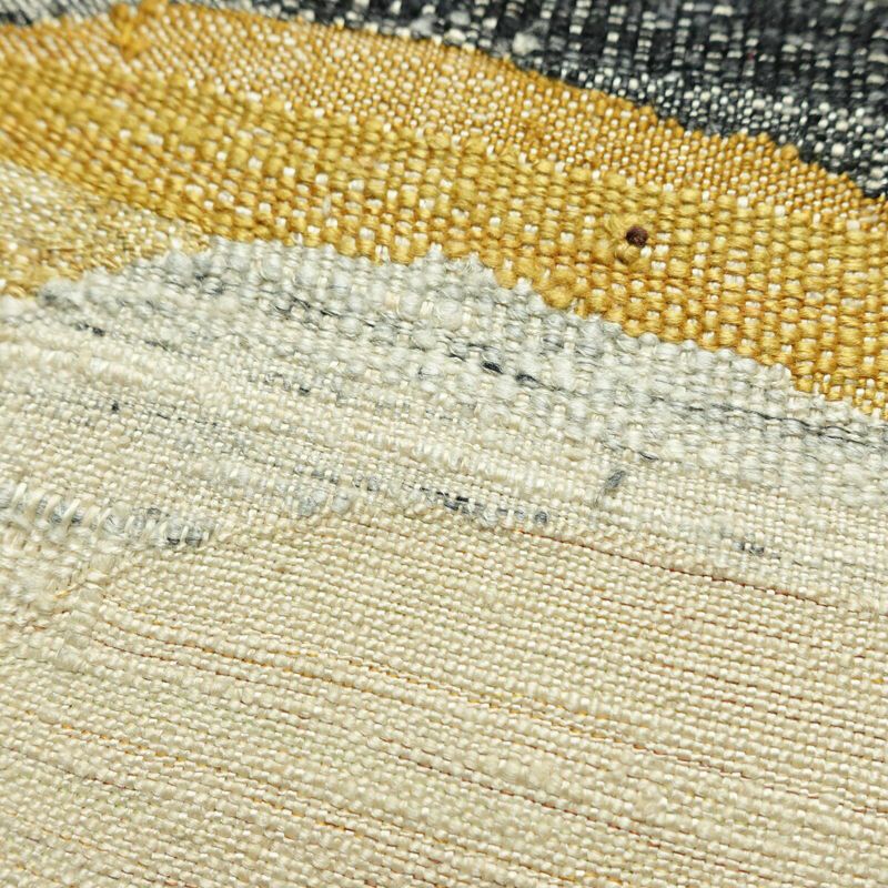 名古屋帯 太鼓柄 正絹 幾何学柄・抽象柄 松葉仕立て なごや帯 リサイクル帯 帯 シンプル 紬地 白_画像5