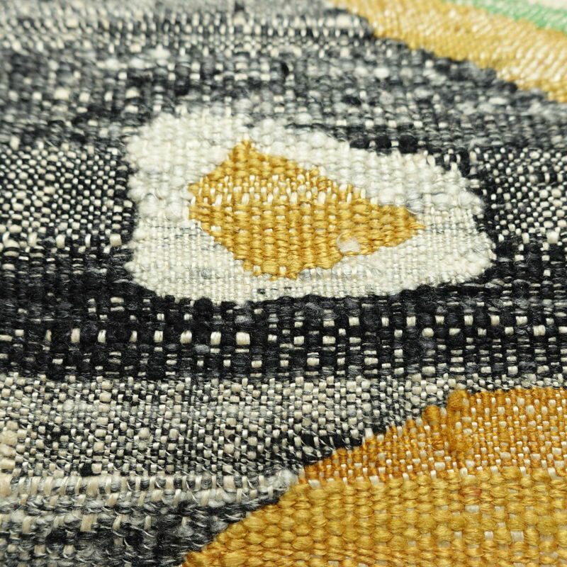 名古屋帯 太鼓柄 正絹 幾何学柄・抽象柄 松葉仕立て なごや帯 リサイクル帯 帯 シンプル 紬地 白_画像6