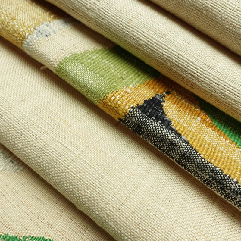 名古屋帯 太鼓柄 正絹 幾何学柄・抽象柄 松葉仕立て なごや帯 リサイクル帯 帯 シンプル 紬地 白_画像20