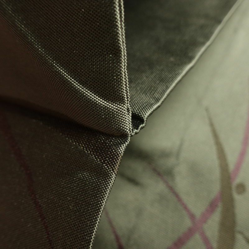 名古屋帯 全通柄 良品 正絹 木の葉・植物柄 名古屋仕立て なごや帯 リサイクル帯 露芝 帯 緑・うぐいす色_画像19