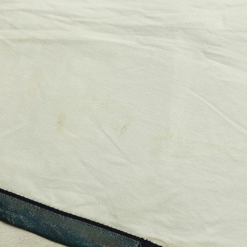 名古屋帯 太鼓柄 正絹 花柄 通し仕立て なごや帯 リサイクル帯 帯 引箔 青・紺_画像18