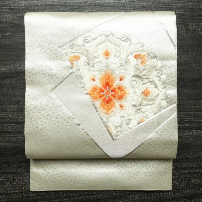 名古屋帯 やまとオリジナル パール箔 太鼓柄 正絹 古典柄 名古屋仕立て