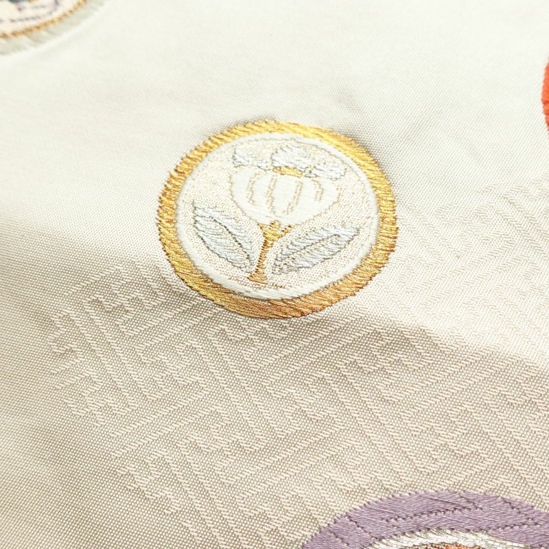 名古屋帯 太鼓柄 正絹 古典柄 名古屋仕立て なごや帯 リサイクル帯 帯 引箔 蝶 ピンク_画像7