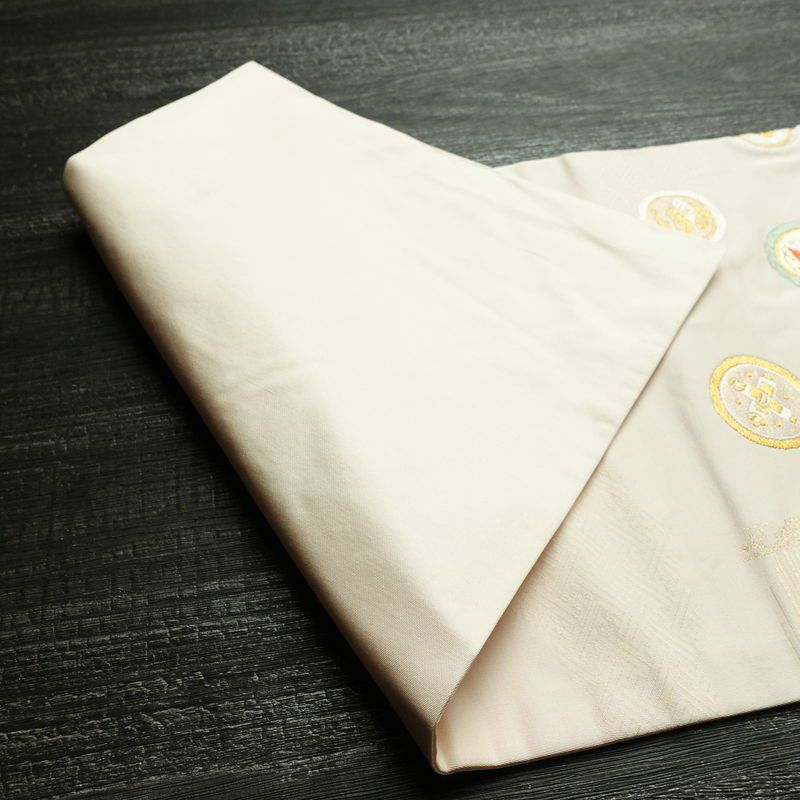 名古屋帯 太鼓柄 正絹 古典柄 名古屋仕立て なごや帯 リサイクル帯 帯 引箔 蝶 ピンク_画像11