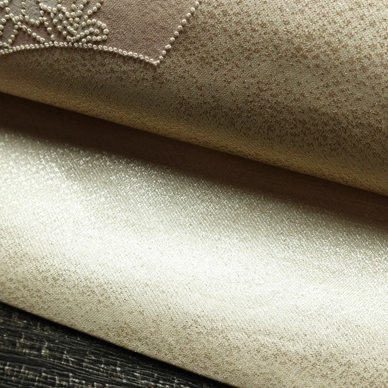 名古屋帯 太鼓柄 相良刺繍 正絹 花柄 名古屋仕立て なごや帯 リサイクル帯 帯 刺繍 クリーム_画像8